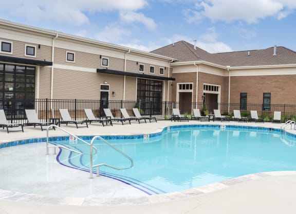 Saltwater Pool at The Strand Luxury 2 bedroom townhomes in Grove City Ohio near Columbus