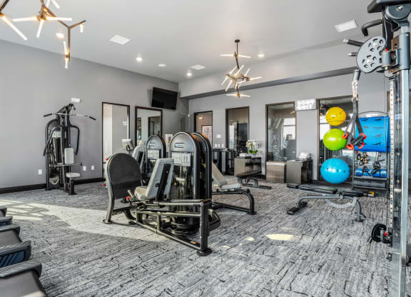 Fitness Center Gym at Northstar Flats Apartments in Sunbury, OH