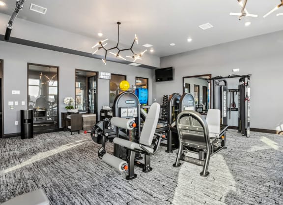 Fitness Center Gym at Northstar Flats Apartments in Sunbury, OH