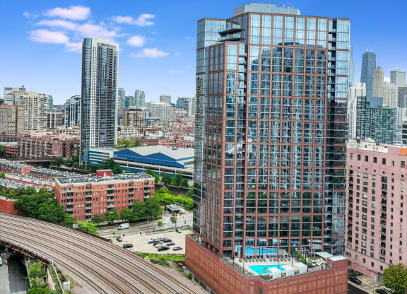 a view of the city from a skyscraper  at Cassidy on Canal, Chicago, Illinois