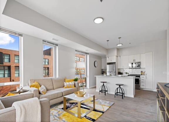 Large Living Room at 23rd Place Apartment, Chicago, 60654