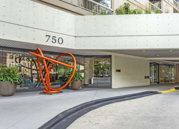 Property Entrance at Asbury Plaza, Chicago, 60654
