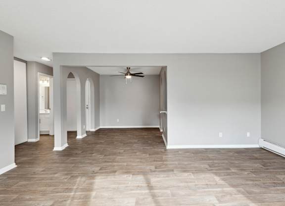 Open floor plan with hardwood flooring at Cedarvale Highlands Apartments, Eagan, MN 55122
