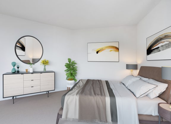 Apartment Master Bedroom at Asbury Plaza, Illinois
