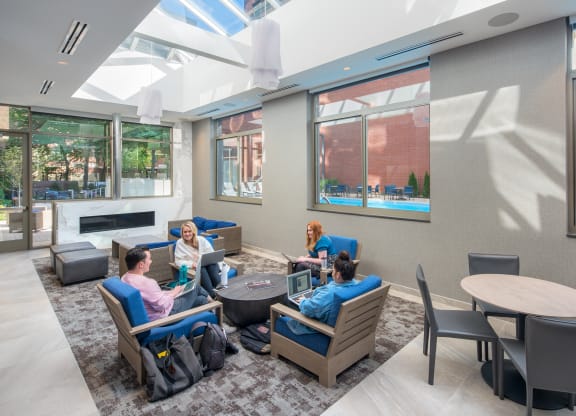 Resident Lounge at Elm Street Plaza, Chicago, IL, 60610
