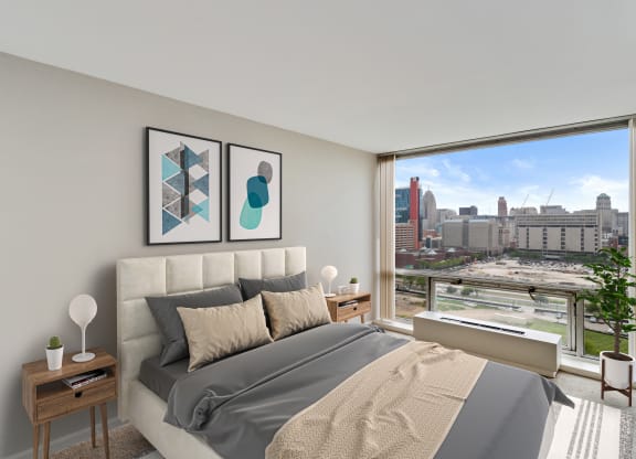 Spacious Bedroom With Comfortable Bed at The Pavilion, Detroit