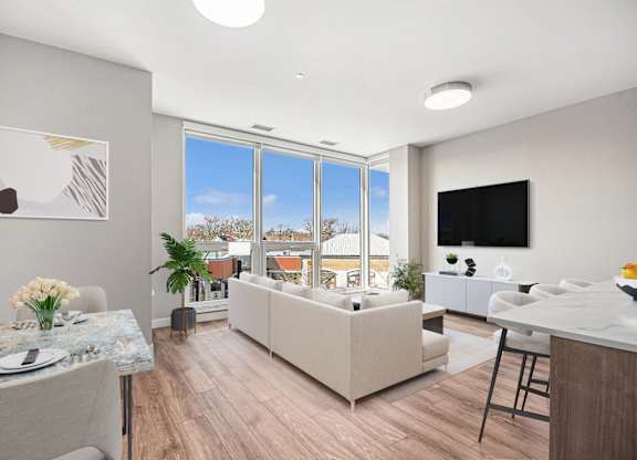 Modern Living Room With Plenty Of Natural Light at Thrive Exchange, Illinois