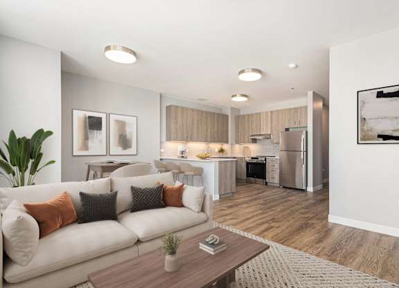 Living Room Come Kitchen View at Thrive Exchange, Chicago, 60617