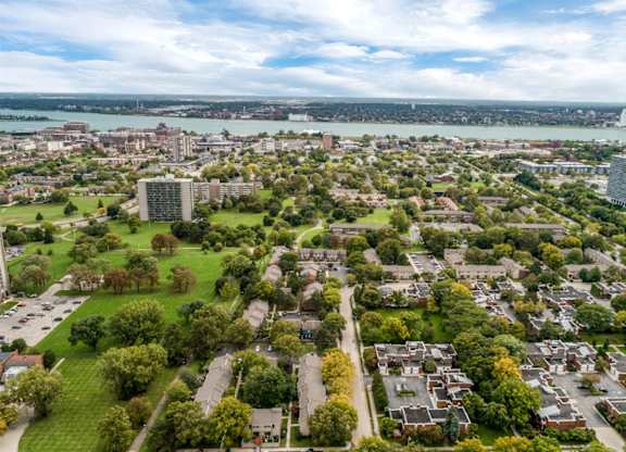 View of Detroit River at The Village of Hyde Park, Detroit, 48207