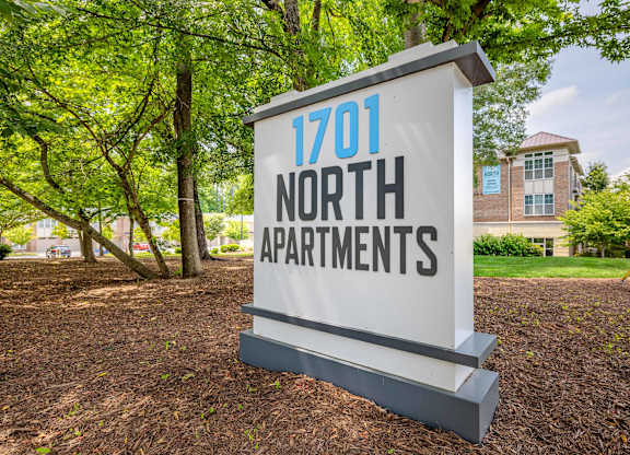 Property sign at 1701 North Apartment Homes Apartments, North Carolina