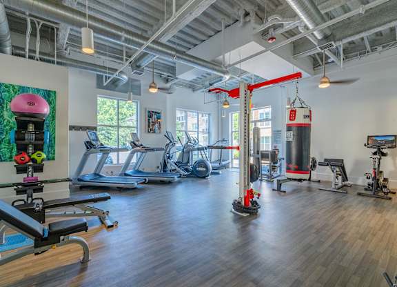 fitness center equipment at 1701 North Apartment Homes Apartments, Chapel Hill, NC, 27514