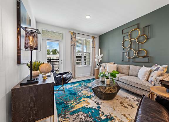 Living Room with couch at Views at Flowers, Clayton
