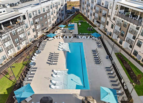 Aerial View of Pool at Views at Flowers, North Carolina