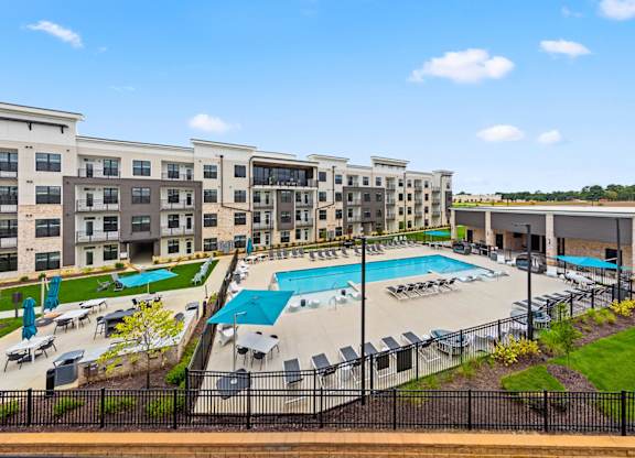 Aerial View of Pool at Views at Flowers, Clayton, NC, 27527