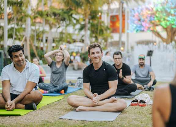Yoga on the lawn