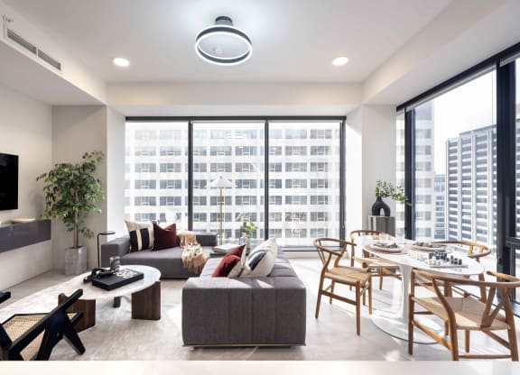 Living Dining Area at 220 Meridian, Indianapolis, IN, 46204