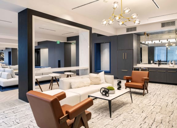 club house filled with furniture and a large window at 220 Meridian, Indianapolis, IN, 46204