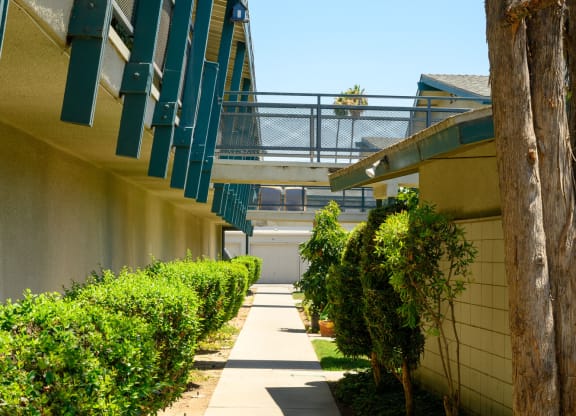 Walkway at Fashion Lane Apts, El Monte