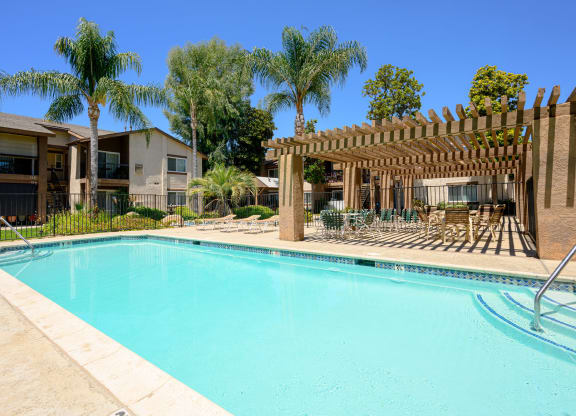 our apartments offer a swimming pool at Oak Terrace Senior Apts, Hemet, CA