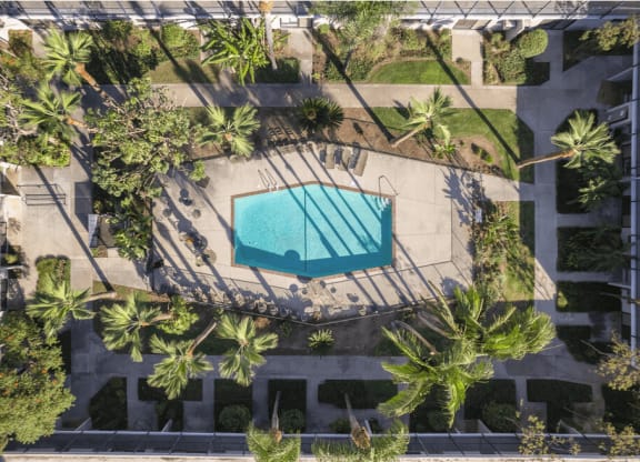 Aerial Pool View at University Park, Azusa California