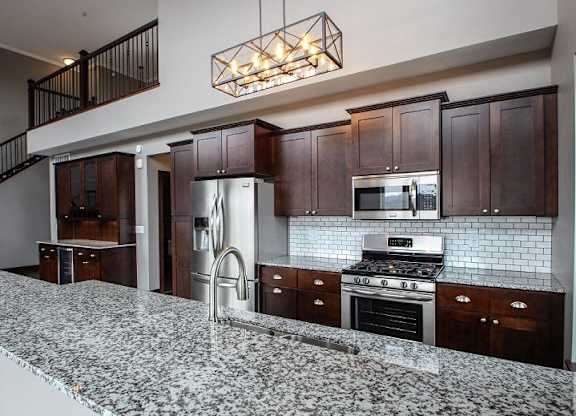 Designer Kitchen Equipped with Stainless Steal Appliances & Designer Cabinetry  at Victoria Park and V2 Apartments, Minnesota