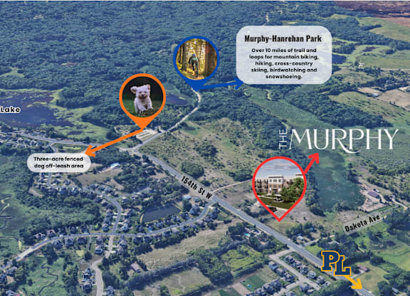 A map shows a dog off-leash area and a dog park in the Murphy-Harrocks Park.
