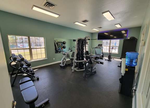 Newly renovated fitness center at Parham Pointe Apartments in Little Rock, AR