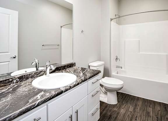 Bathroom at Deerfield Apartments and Chateaus in Fremont, NE