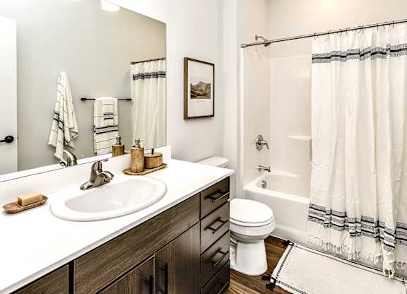 Modern bathroom at The Trails at North Streams in Omaha, NE