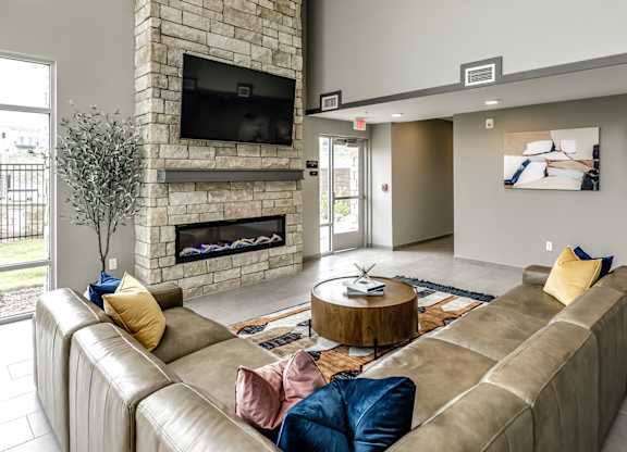 Community clubhouse at The Westline at Flanagan Lake in Omaha, NE