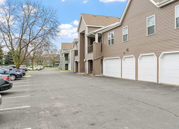 Exterior parking garages at Mallard Ridge, Maple Grove, MN