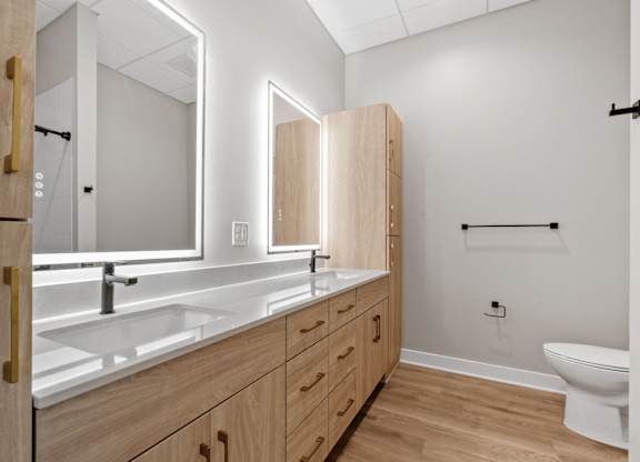 Primary Bathroom at Expo Apartments, Minneapolis