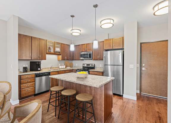 Kitchen of the Modern Collection at Evans Meadows Apartments in Elk River, MN 55330