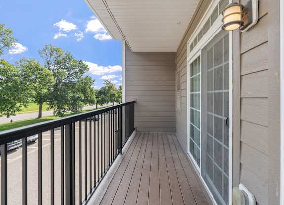 Balcony of the Modern Collection at Evans Meadows Apartments in Elk River, MN 55330