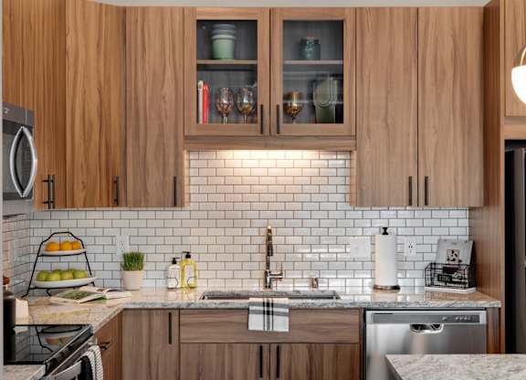 Wood cabinets at The Mera, St Louis Park, 55426