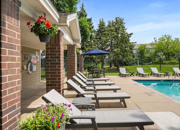 our apartments have a pool and lounge chairs at Cityscape, St Louis Park, MN, 55416
