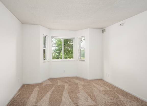 an empty room with carpet and a window at Cityscape, St Louis Park, 55416
