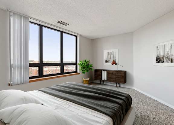 Bedroom area at Galtier Towers Apartments, St. Paul, 55101
