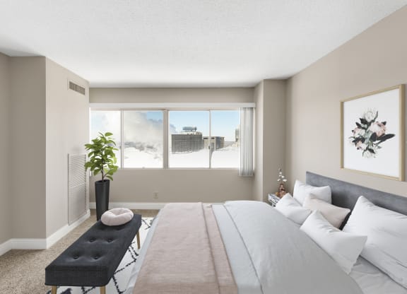Large Bedroom at Kellogg Square, St. Paul, MN
