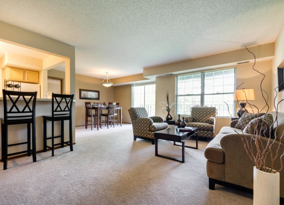 Living Room With Kitchen at Mallard Ridge, Maple Grove, Minnesota