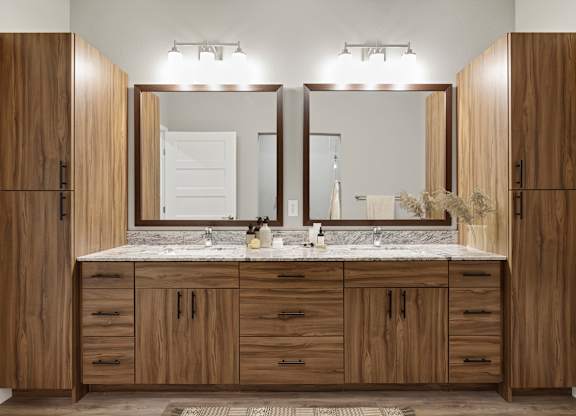 Bathroom vanity at Nuvelo at Parkside, Minnesota