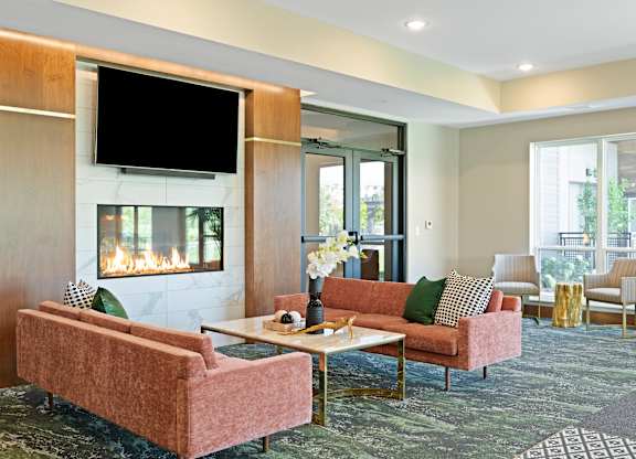 Fireside lounge at Nuvelo at Parkside, Apple Valley