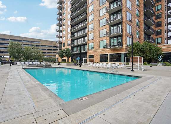 Swimming Pool Area at Expo Apartments, Minneapolis