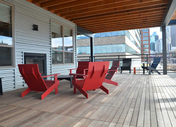 Rooftop seating at The Palmer, Minneapolis