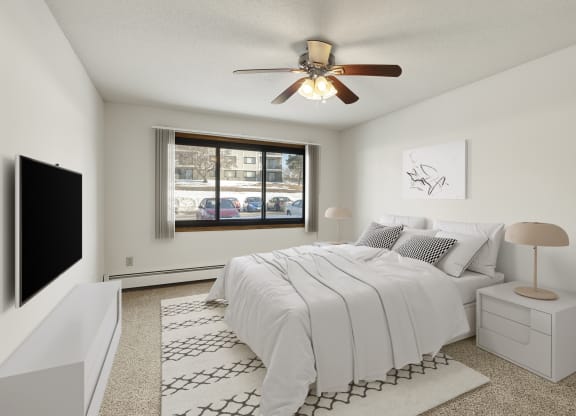 Bedroom WITH COZY BED  at Villages on McKnight, St. Paul, Minnesota