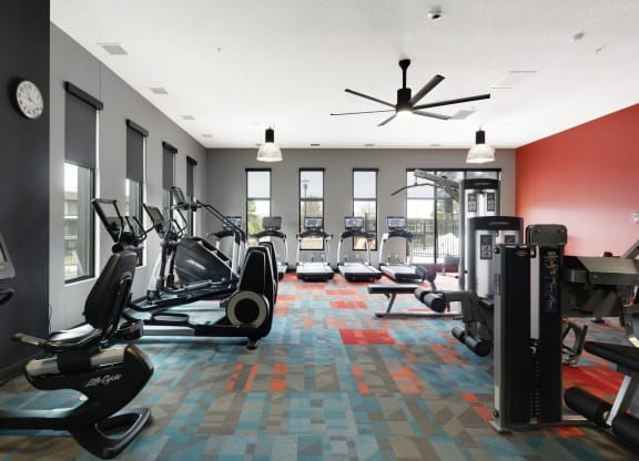 Modern fitness center at Villages on McKnight, St. Paul, MN