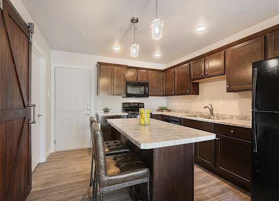 Kitchen with Island and Chairs