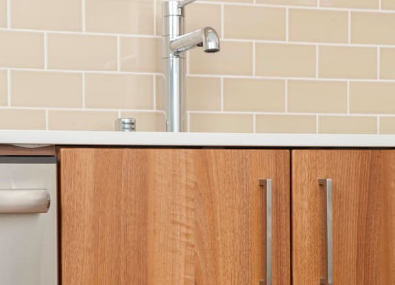 4730 California Apartments Kitchen Glass Tile Backsplashes