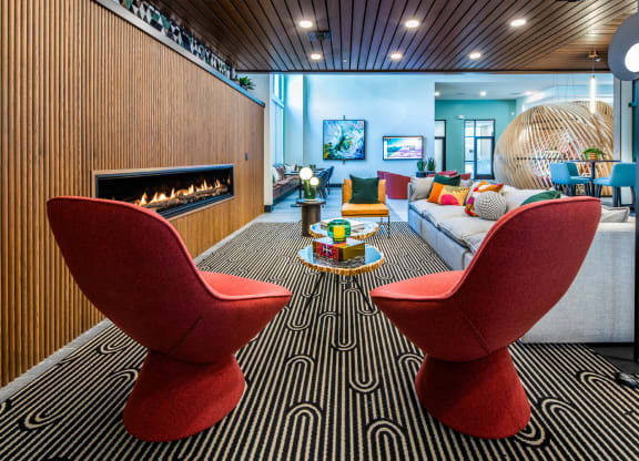 a group of chairs in a room
