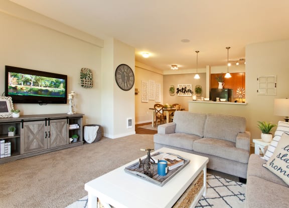 Pine Valley Ranch Apartments Living Room and Kitchen